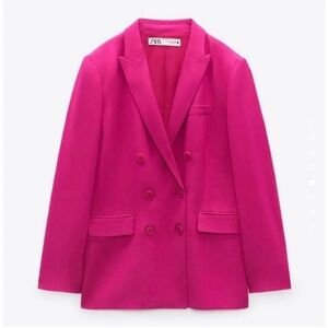 Zara limited edition celeb style shocking pink blazer